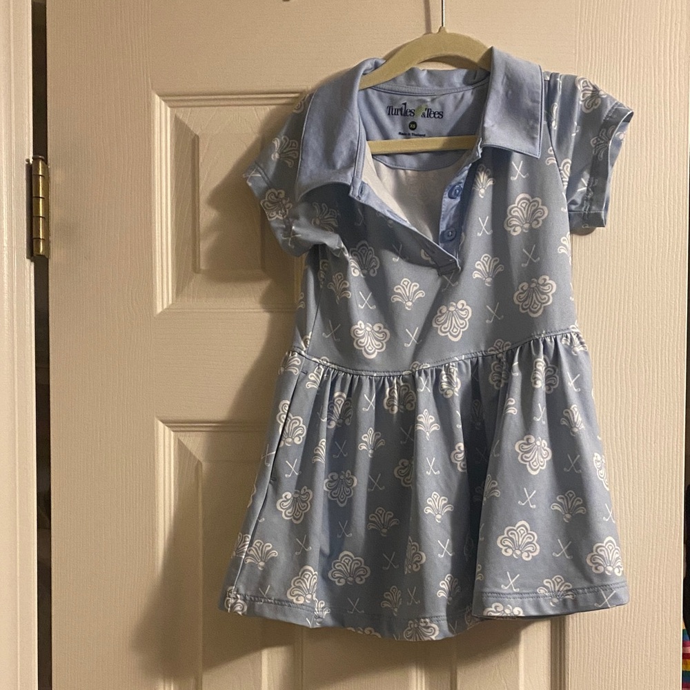 Adorable Blue Patterned Kids Dress